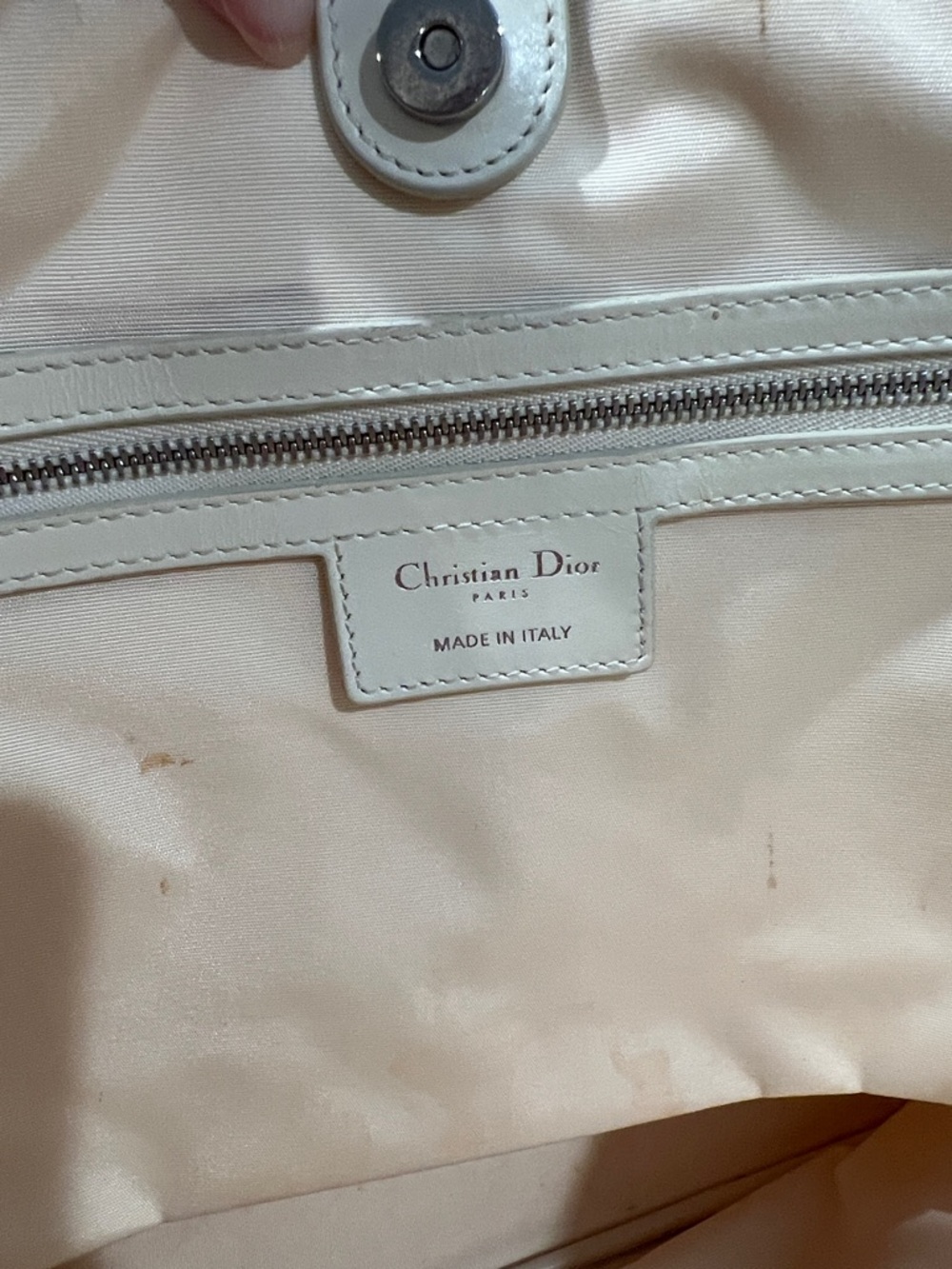 Dior Panarea Cannage Tote Bag Cream and Pink Patterned Tote - needs cleaning - Picture 10 of 11
